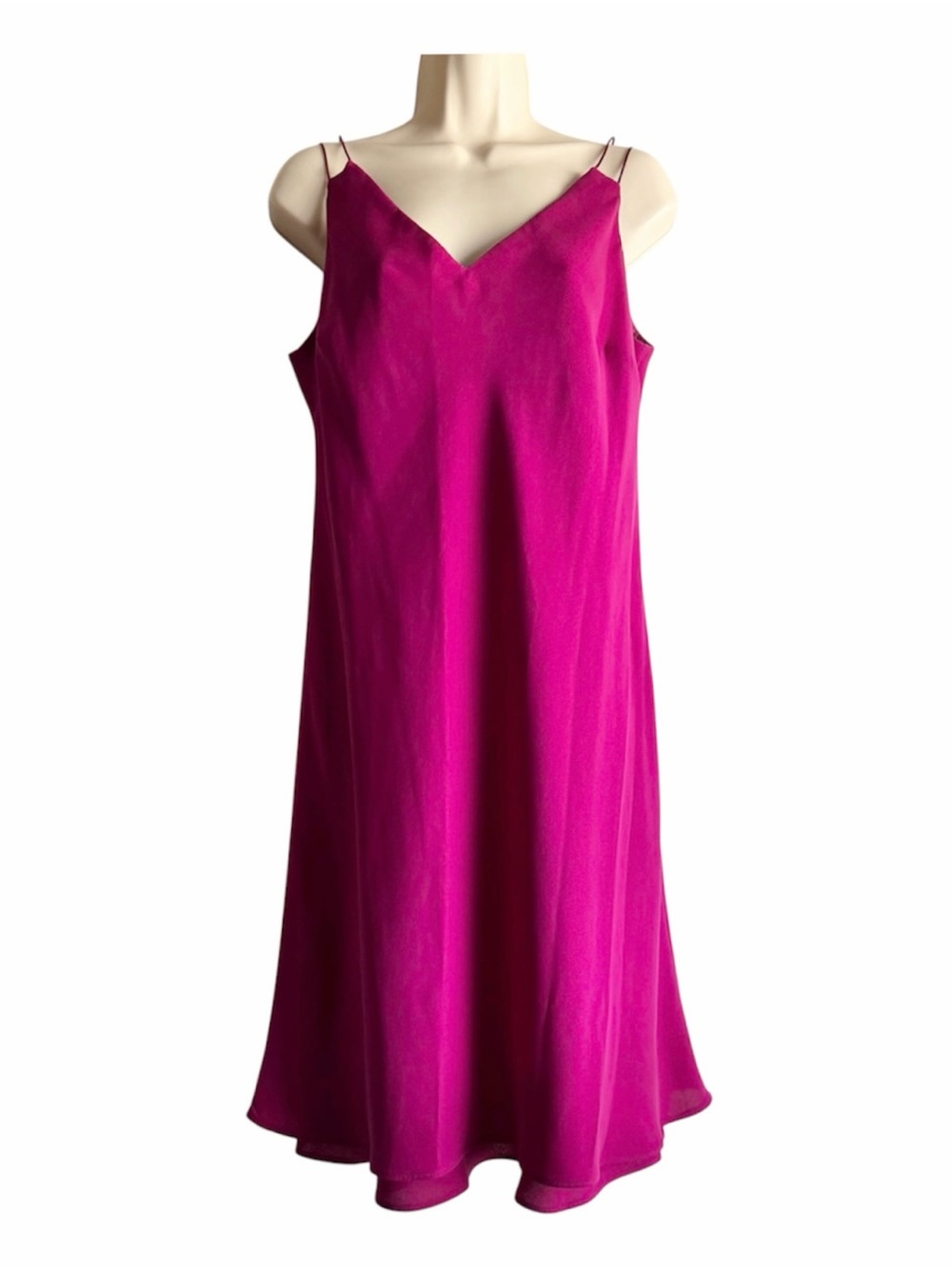 Evan-Picone Crepe Flounce Slip Midi Dress